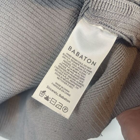 BABATON ARITZIA Sculpt Knit Empire Long Sleeve Corset Top Gray Size Small - Picture 5 of 8